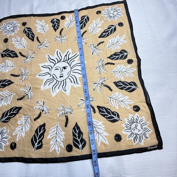 Madewell 100% Organic Cotton Sun Palm Tree Bandana Scarf 21 1/2 x 21 1/2 New - Picture 4 of 9